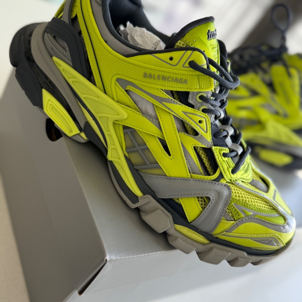 BALENCIAGA Track 2 Acid Neon Athletic Trainer Sneakers  - slightly worn